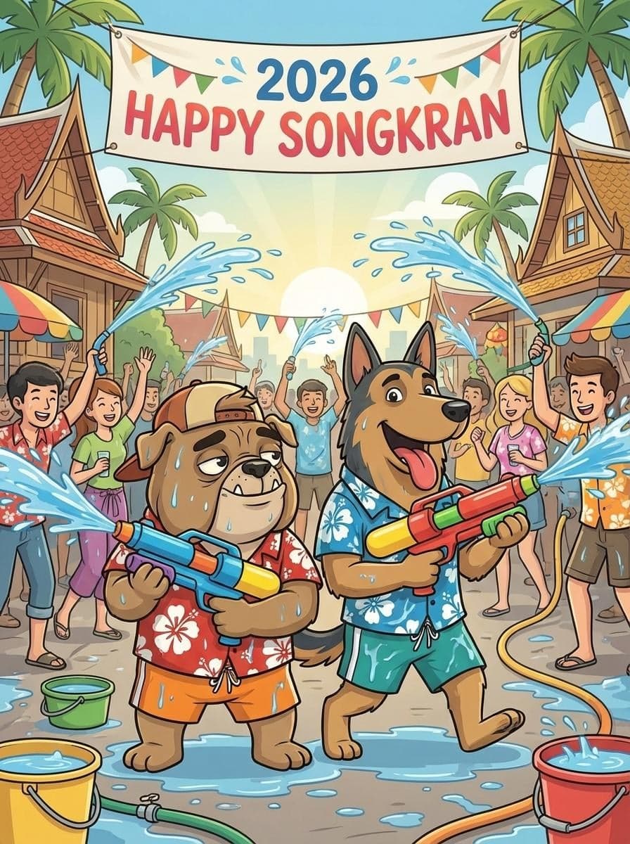 Songkran water fight poster